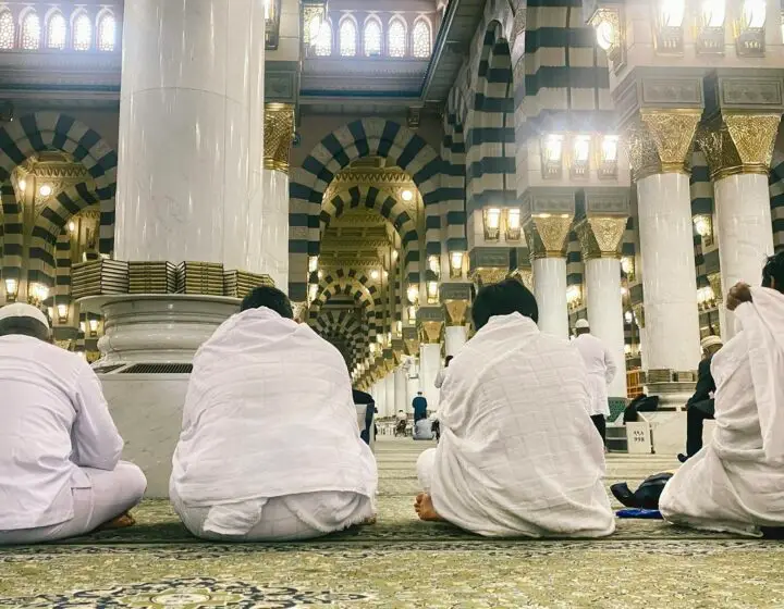 Muslim Praying in Nabawi Mosque